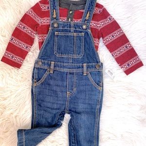 🆕Toddler Denim Overalls and Tee